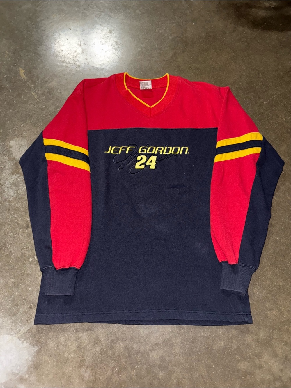 Vintage 90s Jeff Gordon 24 Embroidered Color-block Nascar Crewneck